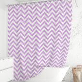Lavendel en witte chevron douchegordijn