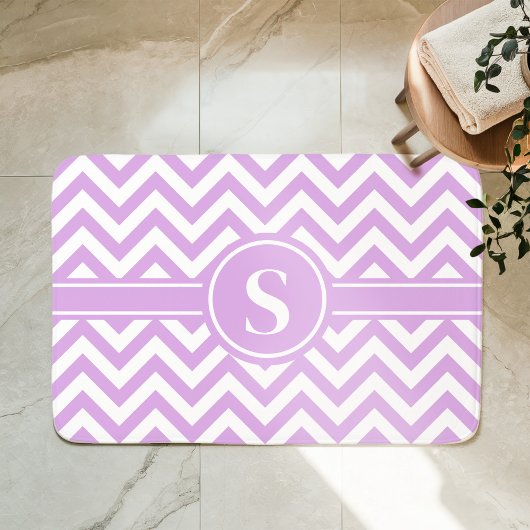 Lavendel en witte Chevron monogram Badmat