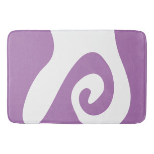 Lavendel en witte spiraal golf badmat