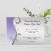 lavendel en zilveren post bruiloft kaart (Staand voorkant)