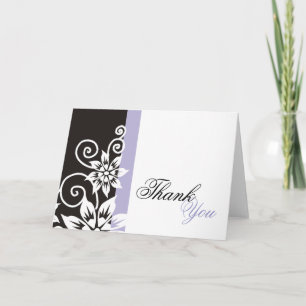 Lavendel en zwart unieke bedankkaarten bedankkaart