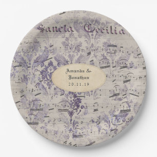 Lavendel Ephemera Muzieknotities Bruiloft Papieren Bordje