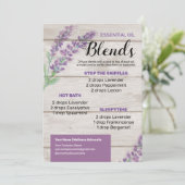 Lavendel etherische olie diffusor blends kaart (Staand voorkant)