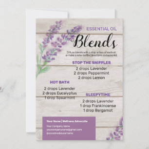 Lavendel etherische olie diffusor blends kaart