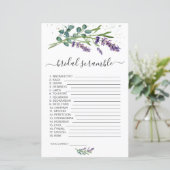 Lavendel Eucalypt Word Scramble Vrijgezellenfeest  (Staand voorkant)