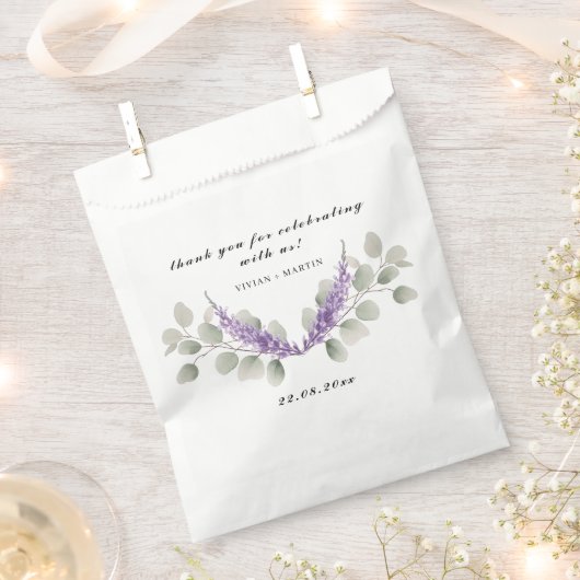 Lavendel & Eucalyptus bladeren Dank u Bedankzakje (Geknipt)