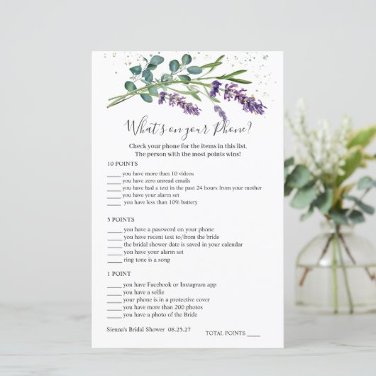 Lavendel Eucalyptus Bridal Wat is er op uw telefoo (Staand voorkant)