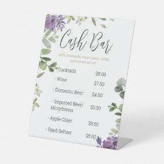 Lavendel Eucalyptus Cash Bar Pedestal Sign Reclamebord Met Voetstuk