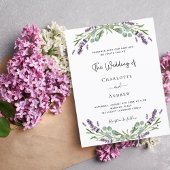 Lavendel eucalyptus groene huwelijksuitnodiging briefkaart