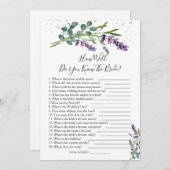 Lavendel Eucalyptus Hoe goed ken je Bride Kaart (Voorkant / Achterkant)