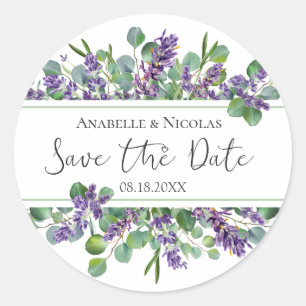 Lavendel Eucalyptus Save the date Sticker