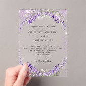 Lavendel eucalyptus schittert avondbruiloft acryl uitnodigingen (Insitu (Draagbaar))