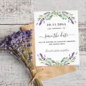 Lavendel eucalyptus trouwbudget save the date flyer
