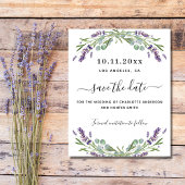 Lavendel eucalyptus trouwbudget save the date flyer