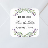 Lavendel eucalyptus trouwkaart Save the Date Vierkante Sticker