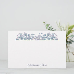 Lavendel Eucalyptus Watercolor Rand Briefpapier