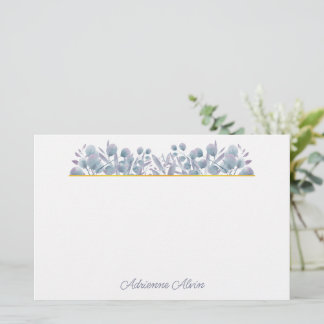 Lavendel Eucalyptus Watercolor Rand Briefpapier