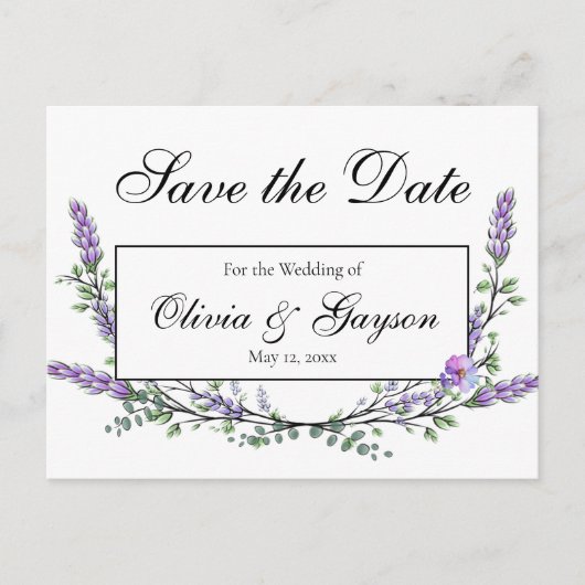 Lavendel Eucalyptus waterverf botanisch Briefkaart (Voorkant)