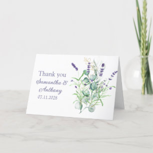 Lavendel Eucalyptus Waterverf Kruiden Huwelijk Bedankkaart