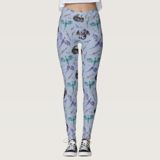 Lavendel Fantasie Draken Maan en Magisch Zwaard Se Leggings