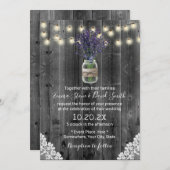 lavendel Floral Jar Rustic Lanced Wedding Kaart (Voorkant / Achterkant)