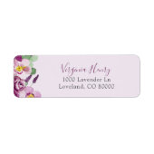 Lavendel Floral retour adreslabel Etiket (Voorkant)