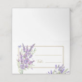 Lavendel Florals Paarse bruiloft plaats kaart (Buitenkant ongevouwen)