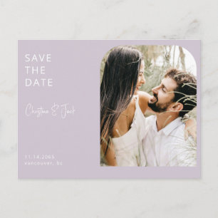 Lavendel Foto Boog Bruiloft Save the Date Briefkaart