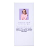 Lavendel foto leuke weetjes verjaardagsmenu kaart (Achterkant)