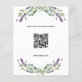 Lavendel foto qr code bruiloft Save the Date (Achterkant)