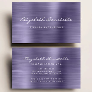 Lavendel Geborsteld Metaal Schrift Make-up Artiest Visitekaartje