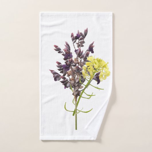 Lavendel & Geel Wildflower Botanisch Ontwerp Handdoek (Handdoek)