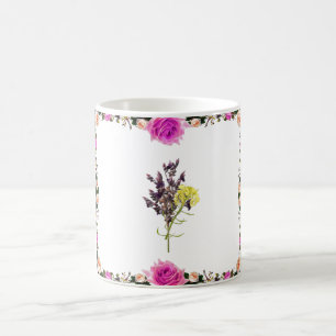 Lavendel & Geel Wildflower Botanisch Ontwerp Koffiemok