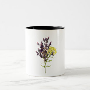 Lavendel & Geel Wildflower Botanisch Ontwerp Tweekleurige Koffiemok