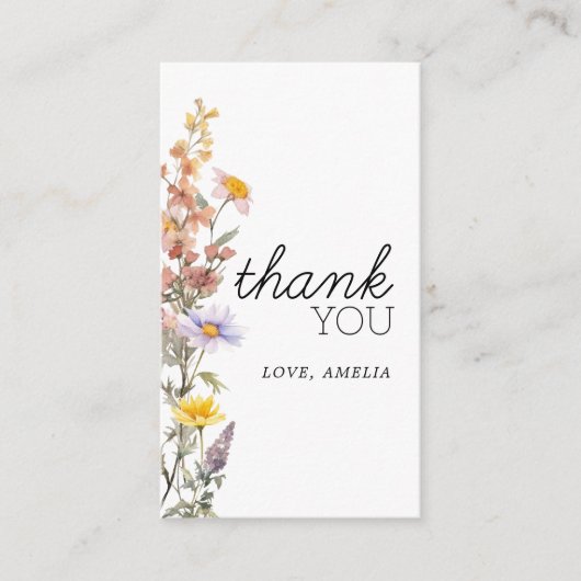 Lavendel Gele Wildflowers Dank u kaarten (Voorkant)
