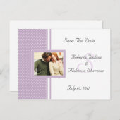 Lavendel gestippeld Zwitsers Bewaar de datum Aankondigingskaart (Voorkant / Achterkant)