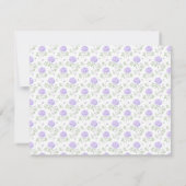Lavendel Gingham & Floral Baby Note Kaart (Achterkant)