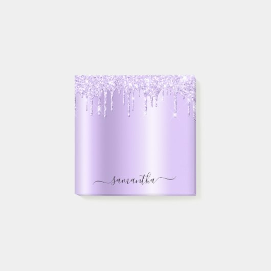 Lavendel Glitter Drips Schittering Post-it® Notes (Voorkant)