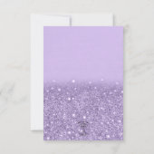 Lavendel Glitter Moderne Bruiloft Bedankkaart (Achterkant)