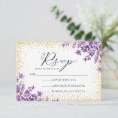 Lavendel Glitter Nuestra Boda Spaanse Bruiloft RSV Kaart (Staand voorkant)