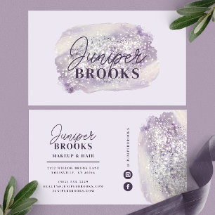 Lavendel Glitter Watercolor Sociale Media Visitekaartje