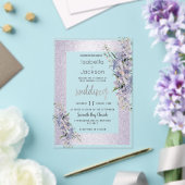 Lavendel glitter wilde bloemen bloemenbruiloft acryl uitnodigingen (Insitu (Huwelijk))