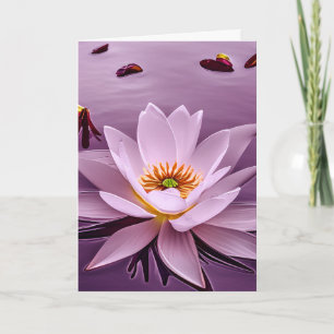 Lavendel Glow Lotus Bloem Op Water Kaart