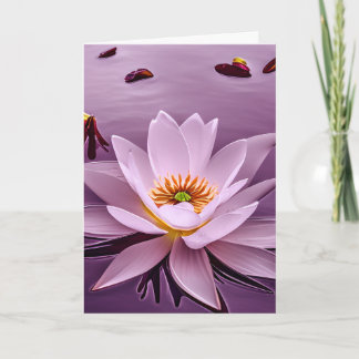 Lavendel Glow Lotus Bloem Op Water Kaart
