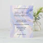 Lavendel Goud Glam Bruiloft Kaart (Staand voorkant)