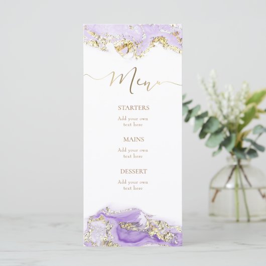 lavendel goud Menu (Staand voorkant)