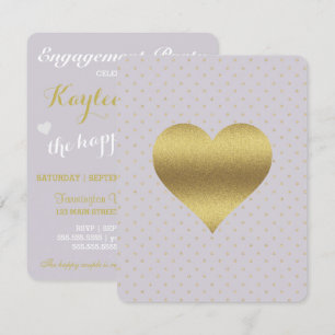 Lavendel Gouden Hart Polka Dot Vrijgezellenfeest P Kaart