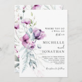 Lavendel grijs bloemenbijbel vers Christelijk brui Kaart (Voorkant / Achterkant)