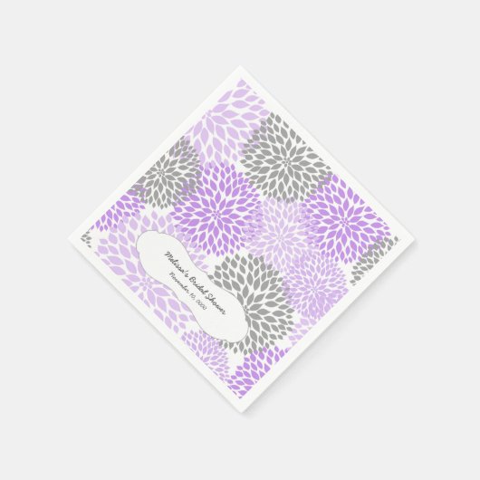 Lavendel Grijs Dahlia mums / uw eigen formulering Servet (Hoek)