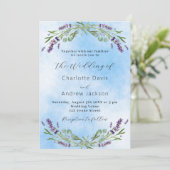 Lavendel groen blauw QR code bruiloft Kaart (Staand voorkant)